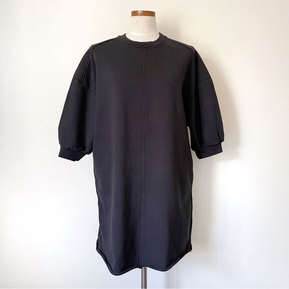 Everlane Black Track midi dress organic cotton size Medium NWOT - Picture 3 of 7